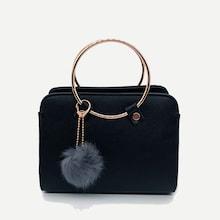 Shein Pom Pom Detail Ring Handle Bag