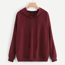 Shein Raglan Sleeve Drawstring Hoodie