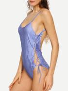 Shein Lace-up Backless One-piece Swimwear