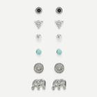 Shein Elephant & Round Design Stud Earring Set