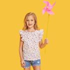 Shein Girls Tiered Layer Sleeve Polka Dot Print Top