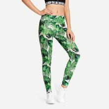 Shein Palm Leaf Print Leggings