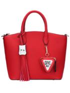 Shein Red Zipper Fun Tassel Tote Bag