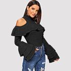 Shein Tiered Ruffle Sleeve Slim Fitted Sweater