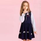 Shein Toddler Girls Tie Neck Embroidered Dress