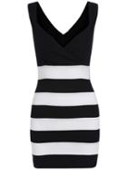 Shein Black White Strap Striped Bodycon Dress