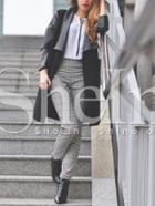 Shein Black Lapel Contrast Pu Leather Sleeve Coat