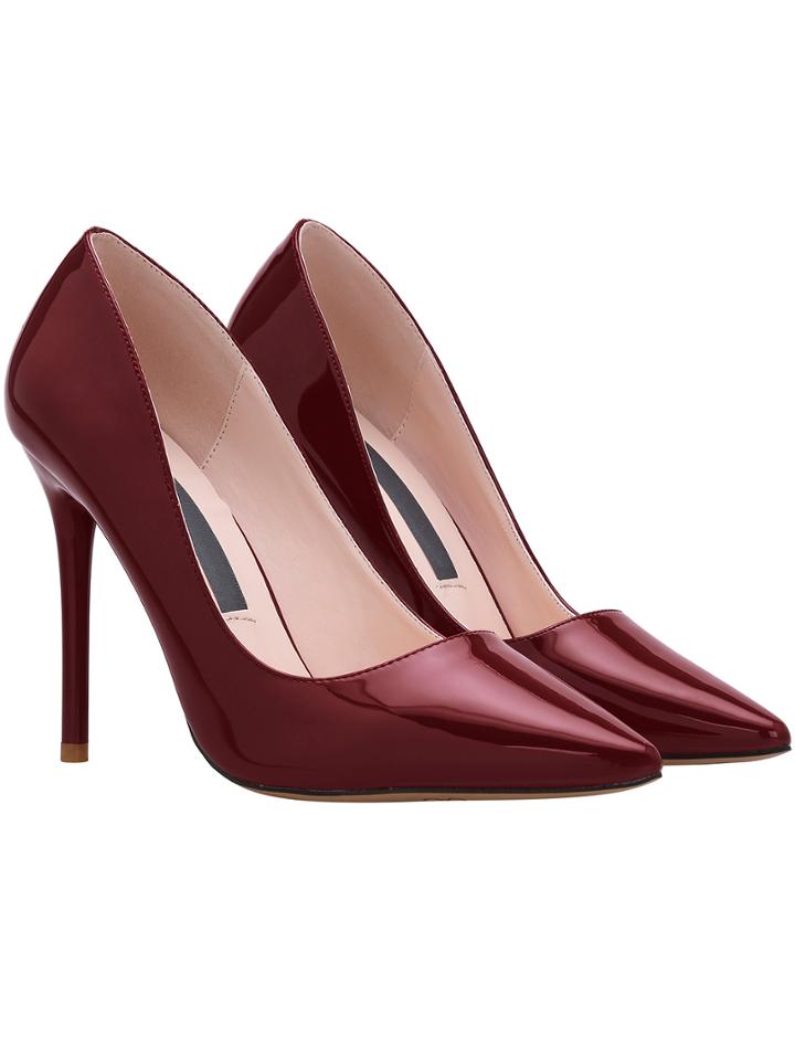 Shein Wine Red Point Toe High Stiletto Heel Pumps