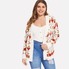 Shein Plus Geo Print Coat
