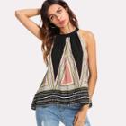 Shein Geometric Print Halter Top