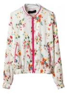Rosewe Hot Sale Long Sleeve Round Neck Floral Jackets