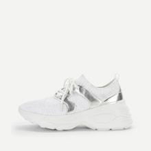 Shein Metallic Panel Lace-up Sneakers