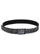 Shein Abstract Print Flip-top Buckle Black Canvas Belt
