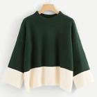 Shein Drop Shoulder Two Tone Sweater