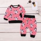 Shein Toddler Girls Cartoon Print Top & Pants