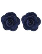 Shein Navyblue Flower Stud Earrings