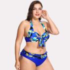 Shein Plus Knot Front Side Tie Bikini Set