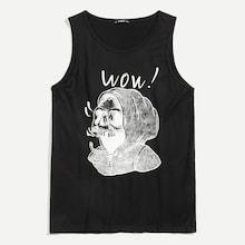 Shein Men Halloween Letter Print Shell Top
