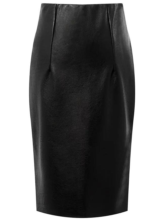 Shein Slit High Waist Pu Fitted Skirt