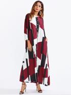 Shein Geo Print Oversized Shirt Dress
