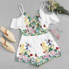 Shein Cold Shoulder Embroidered Romper