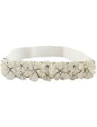 Shein White Diamond Flowers Elastic Belt