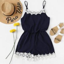 Shein Lace Trim Cami Romper