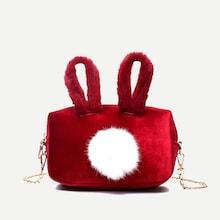 Shein Kids Pom Pom Decor Rabbit Ear Chain Bag