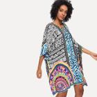 Shein Lace Up Front Geometric Poncho Dress