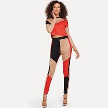 Shein Cut And Sew Panel Top With Pants