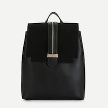 Shein Zipper Buckle Detail Pu Backpack
