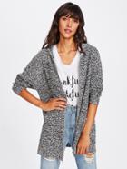 Shein Hooded Zip Up Sweater Coat