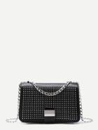 Shein Studded Decorated Flap Pu Crossbody Chain Bag