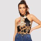 Shein Mixed Print Halterneck Top
