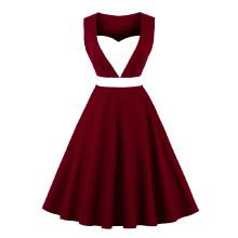 Shein Contrast Panel Sweetheart Neckline Circle Dress
