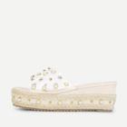 Shein Faux Pearl Decorated Wedge Sandals