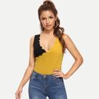 Shein Surplice Neck Two Tone Scallop Edge Top