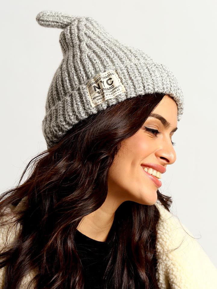Shein Grey Steeple Knit Hat