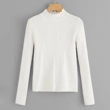 Shein Scalloped Neck Slim Fitted Sweater