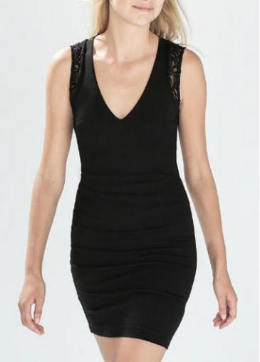 Rosewe Club Essential V Neck Sleeveless Dress With Lace