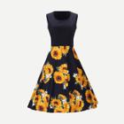 Shein Sunflower Print Dress