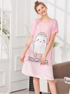 Shein Contrast Striped Cat Print Dress