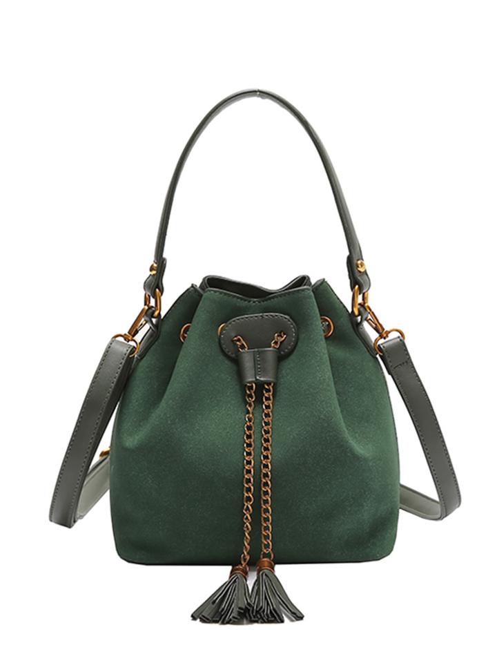 Shein Double Tassel Drawstring Design Crossbody Bag