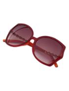 Shein Burgundy Oversized Frame Skull Shaped Arms Sunglasses