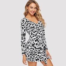 Shein Surplice Front Leopard Print Dress