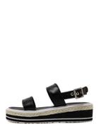 Shein Black Peep Toe Thick-soled Slingback Sandals