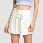 Shein Lace Up Front High Waist Shorts