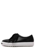 Shein Black Faux Leather Cutout Top Tied Slip On Flats