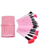 Shein Pink 24pcs Makeup Brushs With Cosmetic Bag