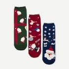 Shein Christmas Fair Isle Pattern Socks 3pairs